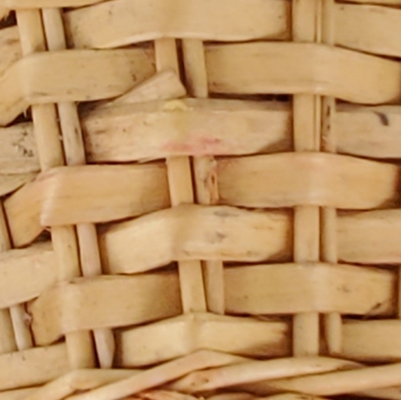 Rattan Wicker Wall Pocket Hanger Pot 17.5x11.5 Oval Beige Brown Basket Vintage - Picture 9 of 11